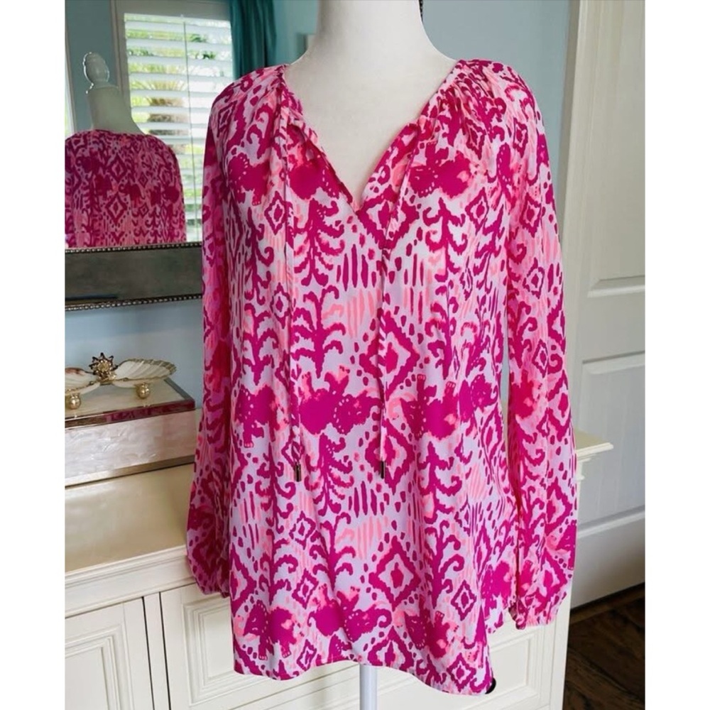 Lilly Pulitzer Willa Tunic Blouse Tons of Fun, Size XS